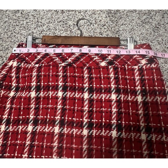 NWT Vintage Liz Claiborne Women Skirt 12P Wool Blend Tartan Plaid Pencil Preppy - Picture 3 of 5